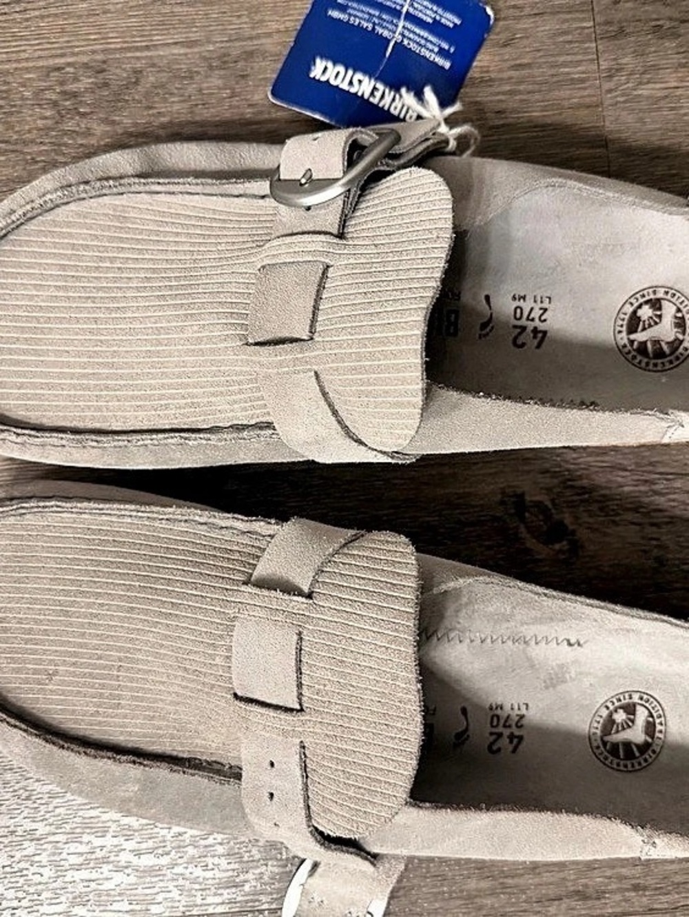 Birkenstock Boston Clog Gray & Brown EU 42 NWT - Picture 3 of 5